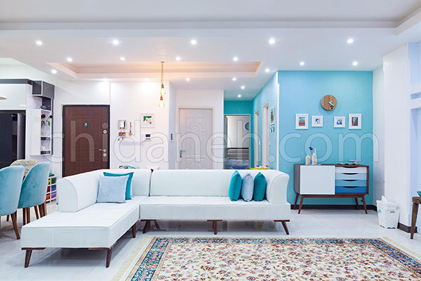 دکوراسیون آبی و سفید، خانه امیر و زهرا پر از آرامش است!