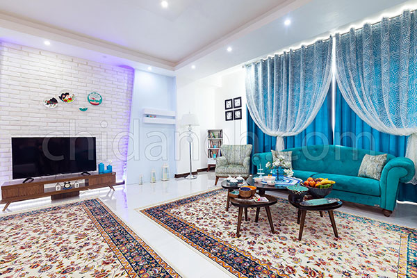 دکوراسیون آبی و سفید، خانه امیر و زهرا پر از آرامش است!