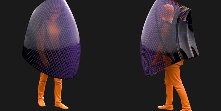 ساخت وسیله‌ای عجیب برای در امان ماندن از کرونا + عکس