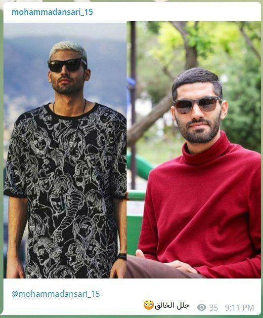 محمد انصاری در کنار بدل خود؛ جل‌الخالق! /عکس