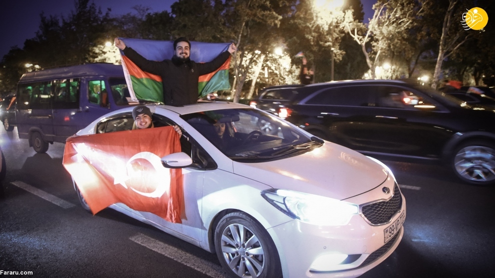 جشن و پایکوبی مردم آذربایجان از آزادسازی شهر شوشا/ عکس