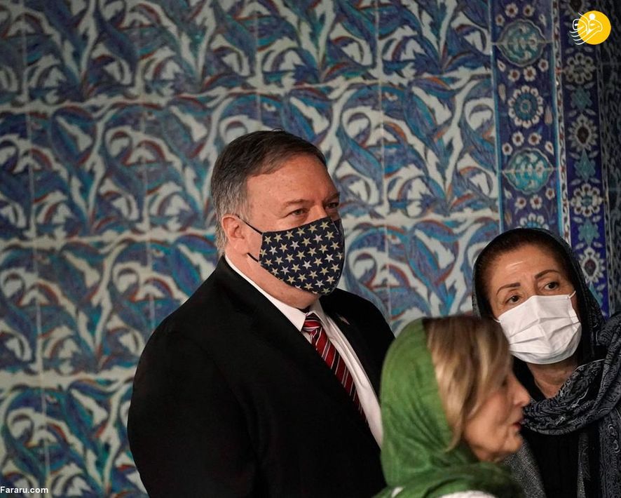 حضور مایک پمپئو در مسجد رستم پاشا استانبول/ عکس