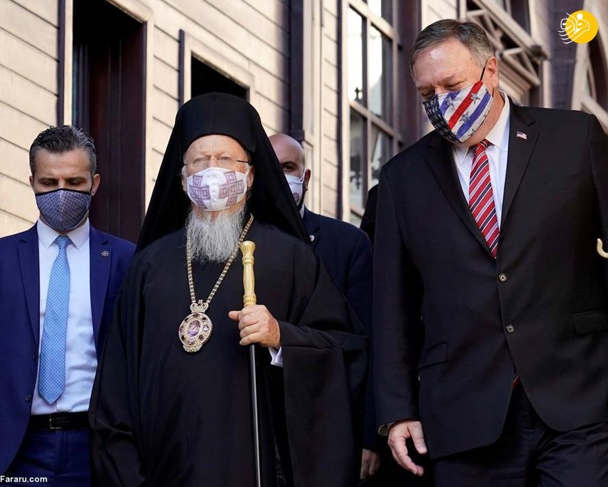 حضور مایک پمپئو در مسجد رستم پاشا استانبول/ عکس