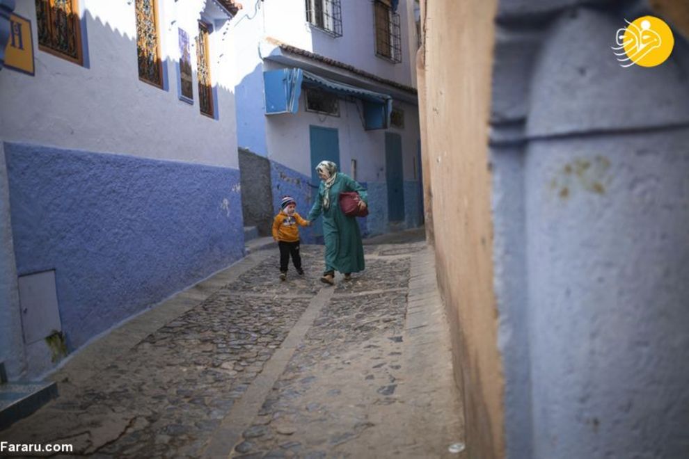 شهر آبی رنگ مراکش، عاری از ابتلا به کرونا است/ تصاویر‌