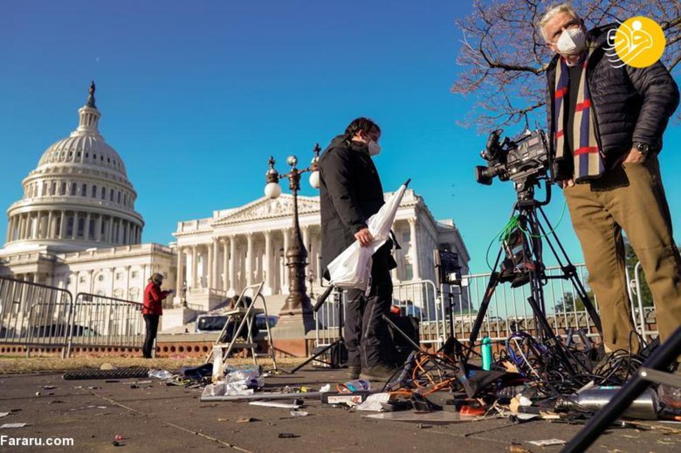 وضعیت کنگره آمریکا پس از حمله هواداران ترامپ/ تصاویر‌