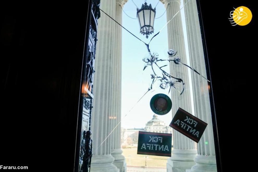 وضعیت کنگره آمریکا پس از حمله هواداران ترامپ/ تصاویر‌