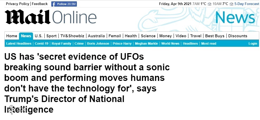 مقام اطلاعاتی دوره ترامپ: آمریکا مدرکی محرمانه از توانایی خارق العاده یوفو‌ها دارد+ تصاویر