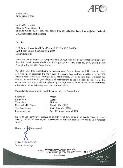 اعتراض ایران به تصمیم بحث برانگیز AFC/ حق تیم ملی فوتبال ساحلی پایمال شد + سند