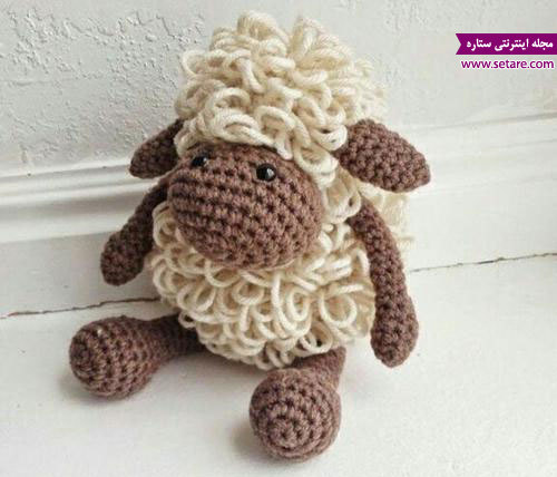 بافت بره ناقلا - آموزش بافت عروسک - اموزش بافتی با قلاب