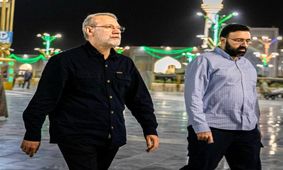 اولین تصویر از تابوت علی لاریجانی در کنار فرزندش در معراج شهدای تهران