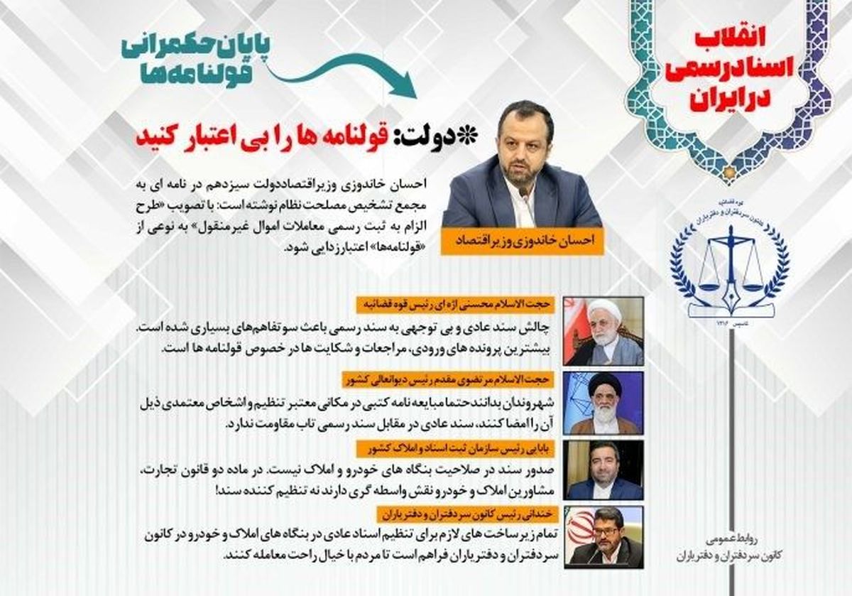 پایان حکمرانی بنگاه های املاک و خودرو/ آماده باش دفاتر اسناد رسمی برای ثبت قولنامه‌ ها
