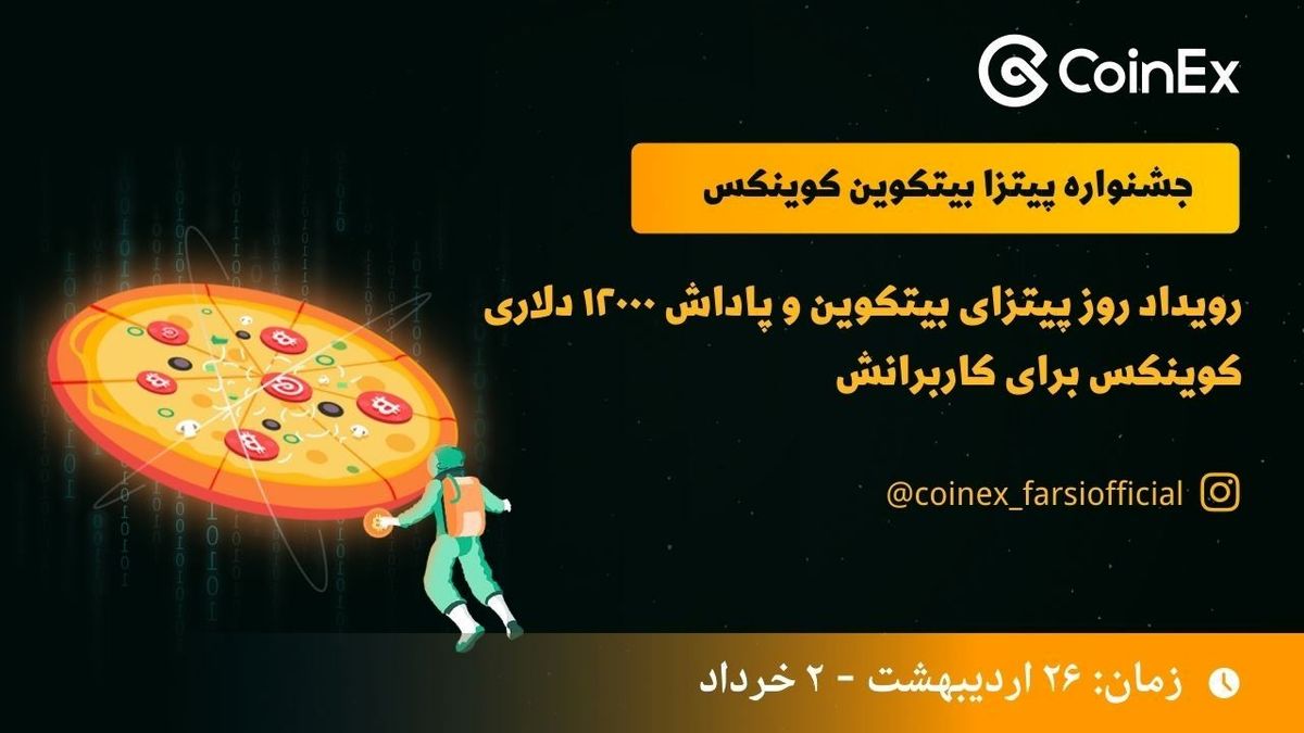 رویداد روز پیتزای بیتکوین و پاداش ۱۲۰۰۰ دلاری کوینکس برای کاربرانش