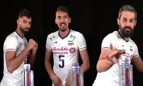 چالش باز کردن درب بطری توسط ستاره‌های تیم ملی والیبال / معروف آسان‌ترین راه را انتخاب کرد