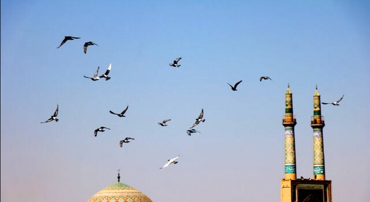 جاذبه آسمان یزد با رقص پرندگانش