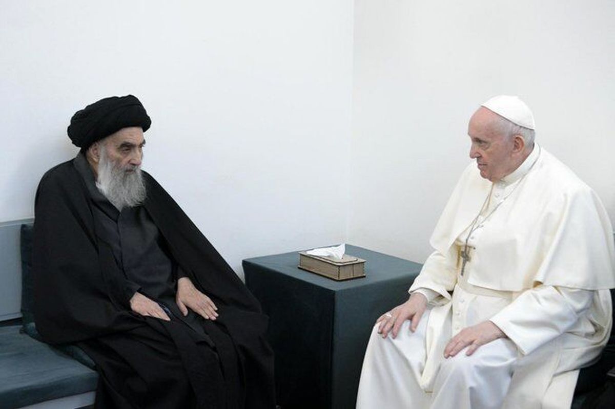 مواضع حکیمانه آیت‌الله سیستانی در دیدار پاپ مایه عزت اسلام شد