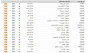کاهش نرخ ۱۹ ارز در بازار بین بانکی/ یورو کاهش یافت