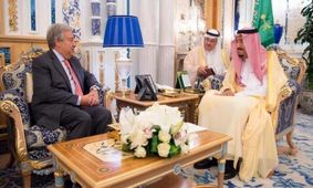 دیدار پادشاه سعودی با دبیرکل سازمان ملل