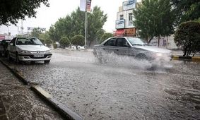 بارش شدید و آب گرفتگی معابر بجنورد /ویدئو