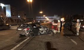 برخورد مرگبار پژو ۲۰۶ با گاردیل در بزرگراه یادگار امام + تصاویر