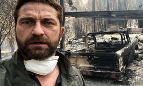 عکس سلفی ستاره هالیود با خانه‌اش که در آتش سوزی اخیر کالیفرنیا سوخته است