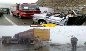 تصاویری تلخ از حادثه مرگبار در محور درگز - قوچان