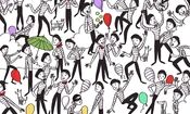 تست بینایی/ دزد پنهان شده در میان هنرمندان پانتومیم پیدا کنید 