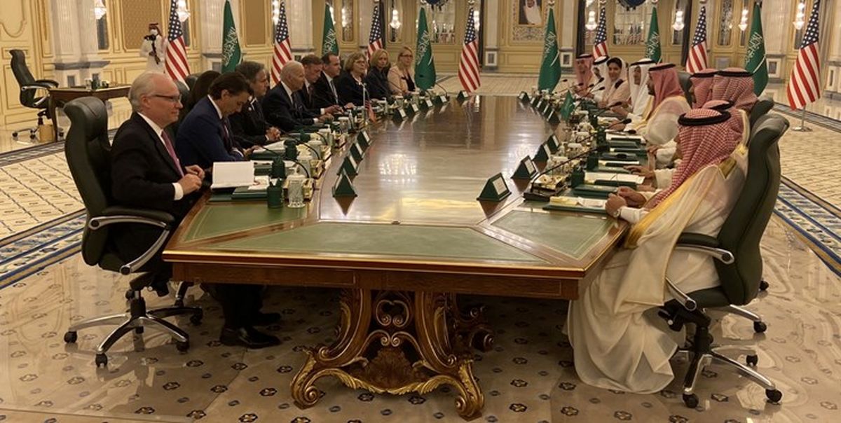 دیدار جو بایدن با محمد بن‌سلمان/ ویدئو

