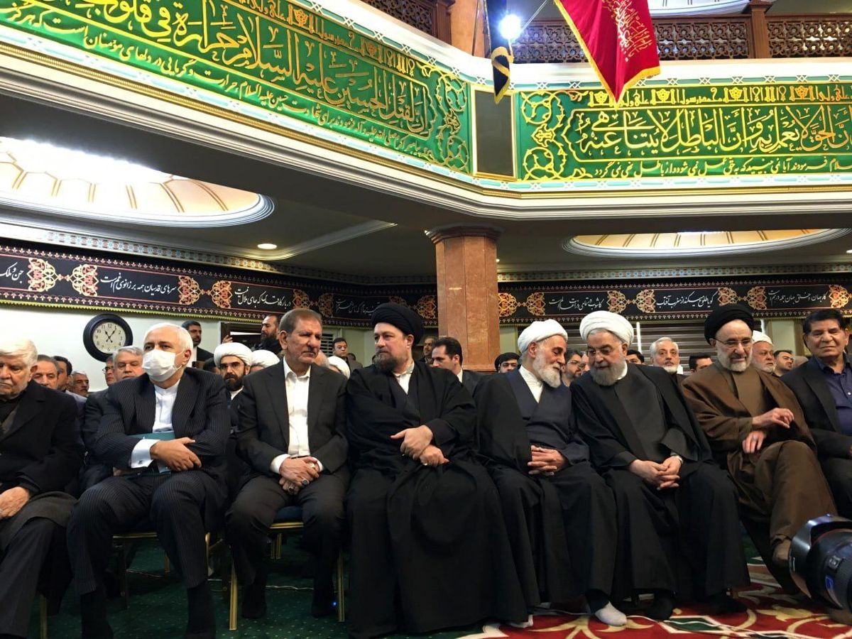 سید محمد خاتمی و ناطق نوری در مراسم هفتمین سالگرد آیت الله هاشمی رفسنجانی/ تصویر