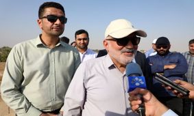 پایات عملیات ساخت و بتن‌ریزی پل عنافچه با حضور استاندار خوزستان 